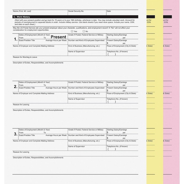 Paper, Carbonless, 3-Part Pk